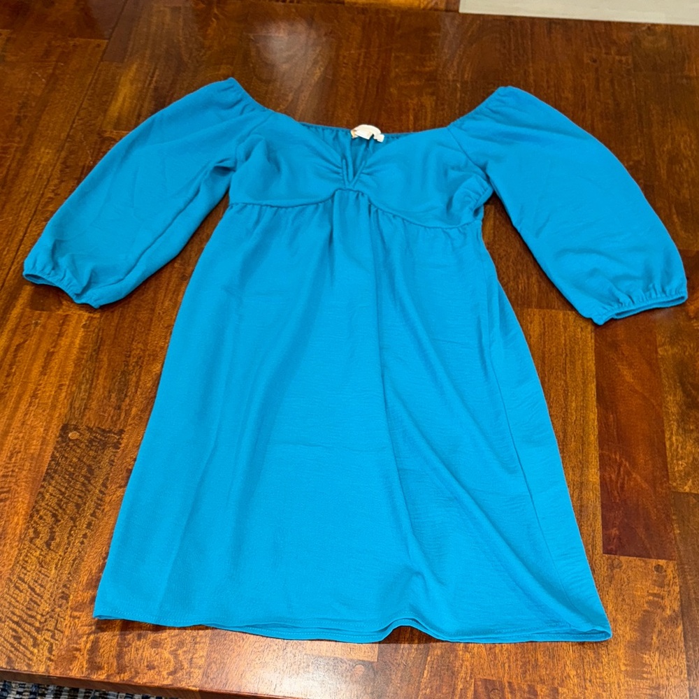Monteau Elegant Dark Teal Dress- color is darker in person